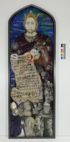 Board covered in calico