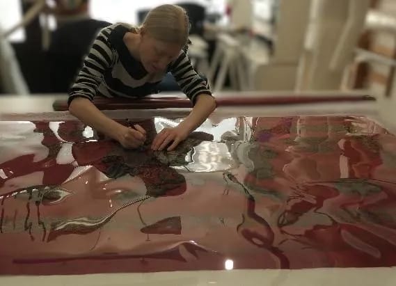 Front pelmet during conservation